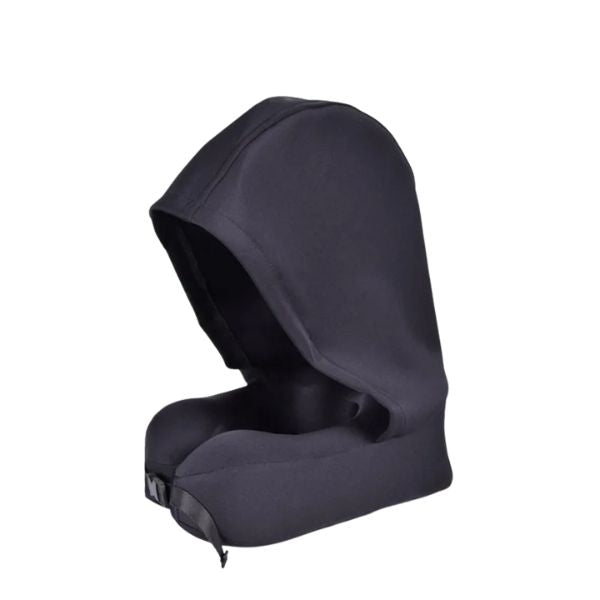 coussin de voyage - coussin pour avion - coussin pour train - coussin pour voiture - coussin pour bureau - coussin à mémoire de forme - coussin de voyage mémoire de forme - VoyagerZen - coussin de voyage en forme de U - coussin cervical voyage - coussin cou voyage - coussin de voyage à capuche -
