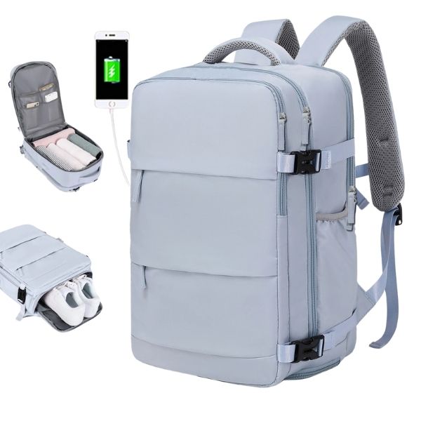 sac a dos de voyage - sac a dos - sac a dos femme - sac a dos homme - sac a dos port usb - sac a dos compartiment chaussure - sac a dos multiple compartiment - sac a dos imperméable -