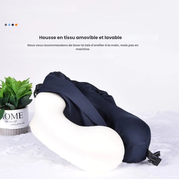 coussin de voyage - coussin pour avion - coussin pour train - coussin pour voiture - coussin pour bureau - coussin à mémoire de forme - coussin de voyage mémoire de forme - VoyagerZen - coussin de voyage en forme de U - coussin cervical voyage - coussin cou voyage - coussin de voyage à capuche -