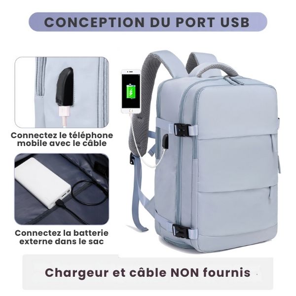 sac a dos de voyage - sac a dos - sac a dos femme - sac a dos homme - sac a dos port usb - sac a dos compartiment chaussure - sac a dos multiple compartiment - sac a dos imperméable -