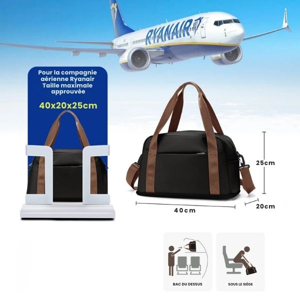 sac de voyage - sac de voyage femme - sac de voyage cabine - sac de voyage avion - VoyagerZen - sac ryanair -