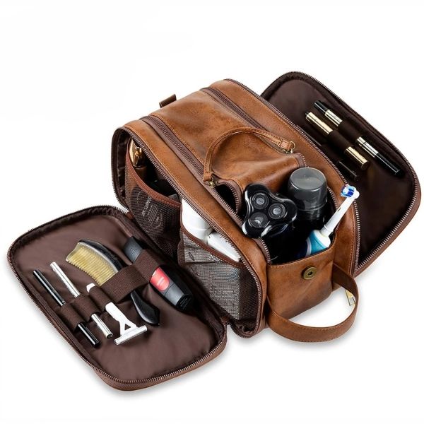 trousse de toilette - trousse de toilette de voyage - trousse de toilette voyage - trousse de toilette femme - trousse de toilette homme - tousse de toilette avion - tousse de toilette cabine - trousse de toilette imperméable - trousse de toilette en cuir PU -