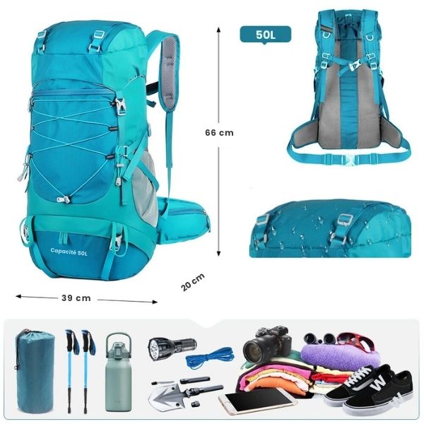 sac a dos de voyage - sac a dos randonnée - sac a dos camping - sac de randonnée - sac femme - sac homme - sac a dos compartiment a chaussures - VoyagerZen -