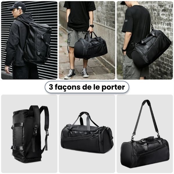 sac de voyage - sac de voyage bandoulière - sac bandoulière - sac de voyage cabine - sac de voyage avion - sac bagages à main - VoyagerZen - sac de voyage homme - sac de voyage bandoulière homme - sac de sport - sac de voyage avec compartiment à chaussures -