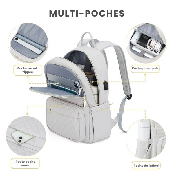 sac a dos de voyage pour femme - sac a dos femme - sac a dos - sac - sac de voyage femme - sac a dos pour ordinateur portable - sac a dos pc portable - sac a dos port usb - sac a dos cabine - VoyagerZen -