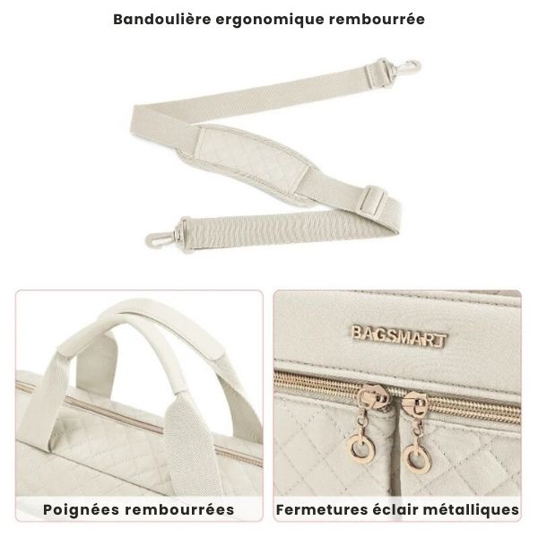 sac de voyage femme - sac de voyage - sac de voyage bandoulière - sac de voyage femme bandoulière - sac bandoulière - sac de voyage cabine - sac de voyage avion - sac bagages à main - VoyagerZen - sac de voyage pour ordinateur portable -